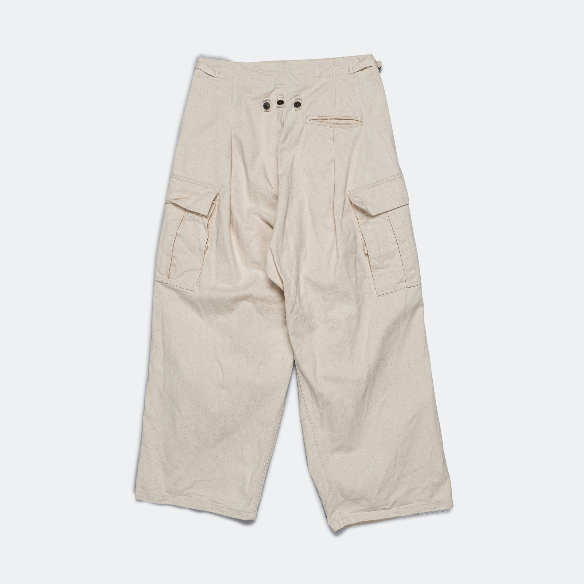 Heavy Drill Cotton JUMBO Cargo Pants - Natural