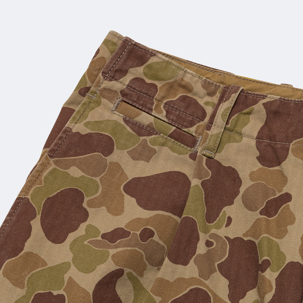 Herringbone HAPPY PEEK-A-BOO Camo NIME Pants - Beige/Khaki
