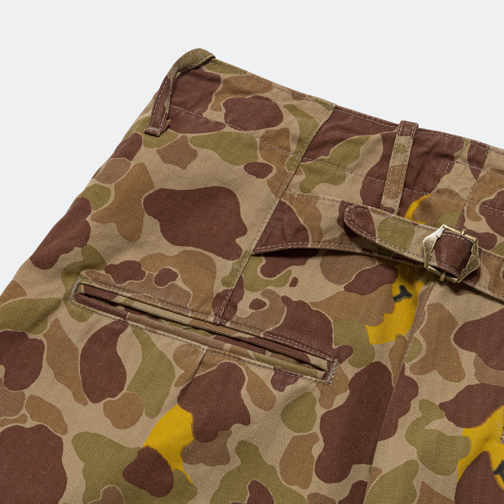 Herringbone HAPPY PEEK-A-BOO Camo NIME Pants - Beige/Khaki
