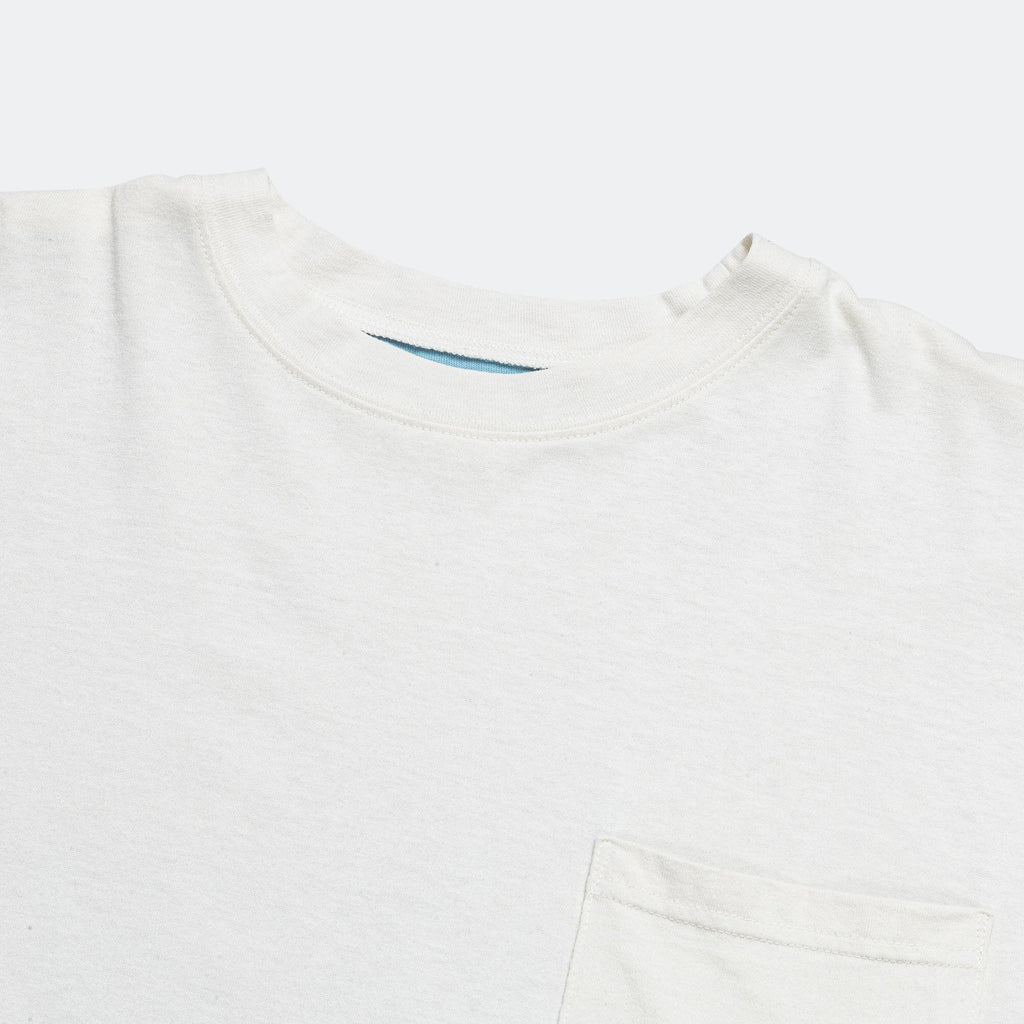 Jersey 2TONES BIG Pocket T (BONE) - Ecru/Sax