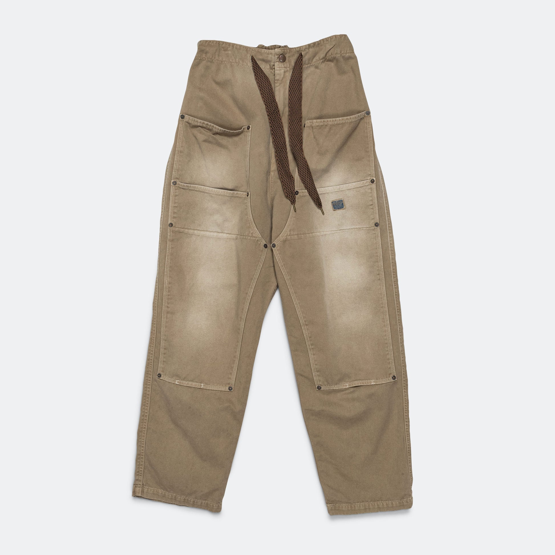 KATSURAGI Cotton W-Knee EASY Pants - Beige