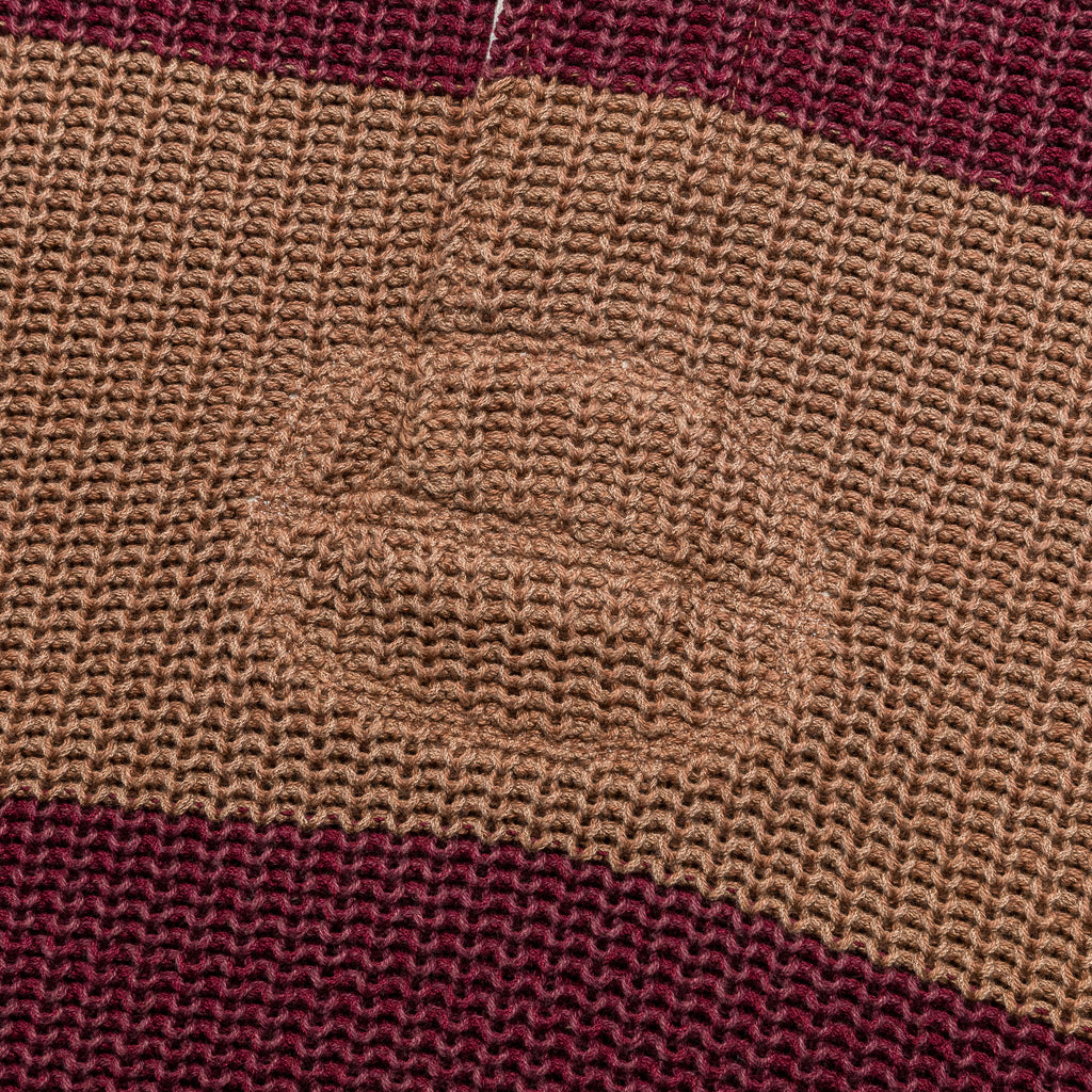 5G Cotton Knit RUGGER Shirt - Brown/Burgundy
