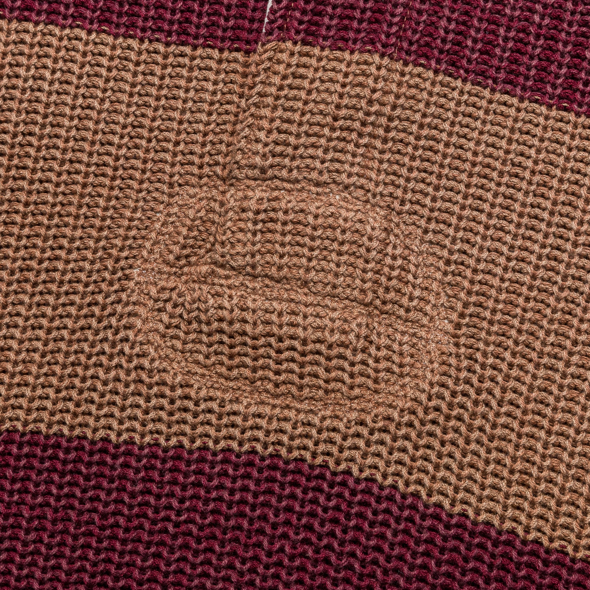 5G Cotton Knit RUGGER Shirt - Brown/Burgundy