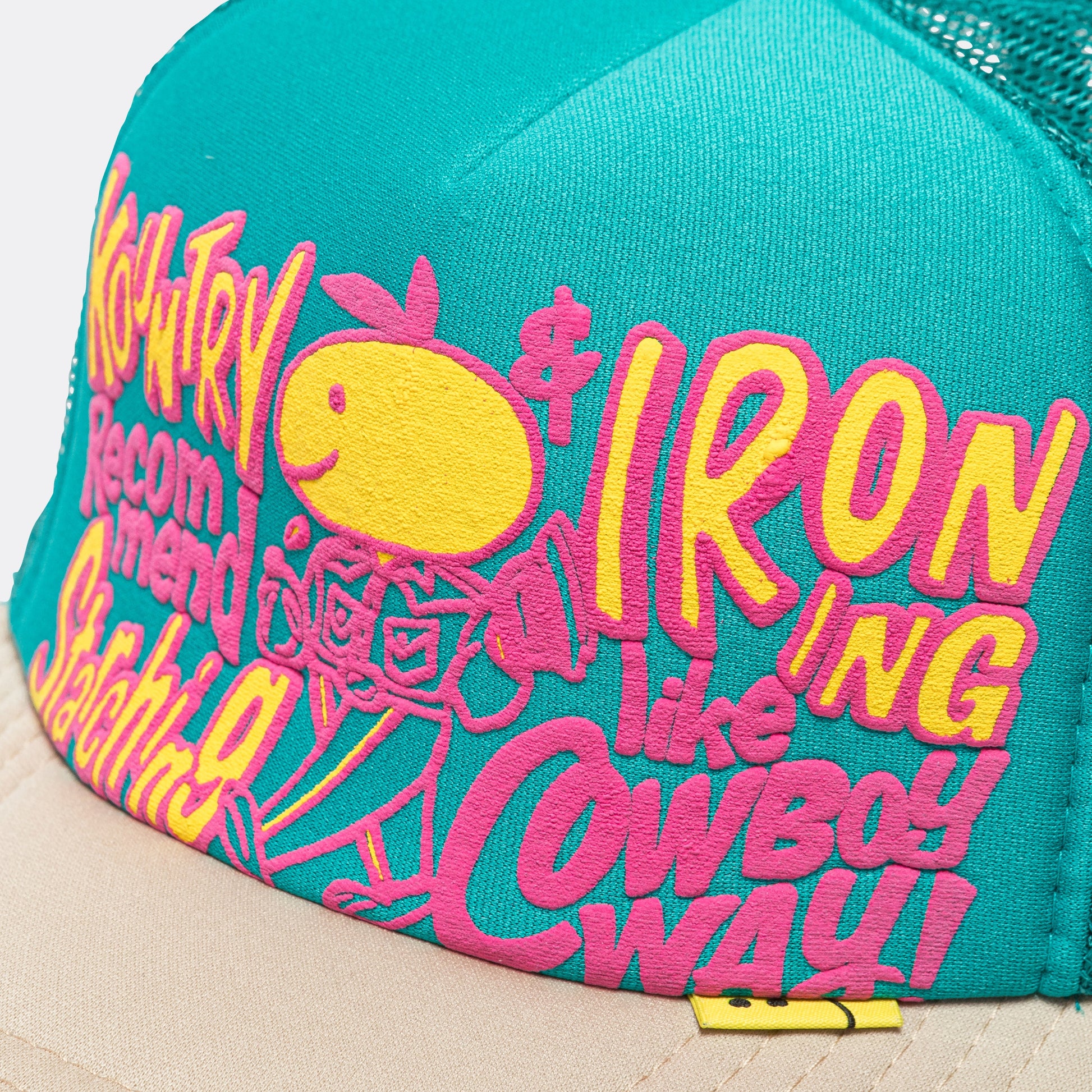 CONEYCOWBOWY Trucker CAP - Turquoise x Beige
