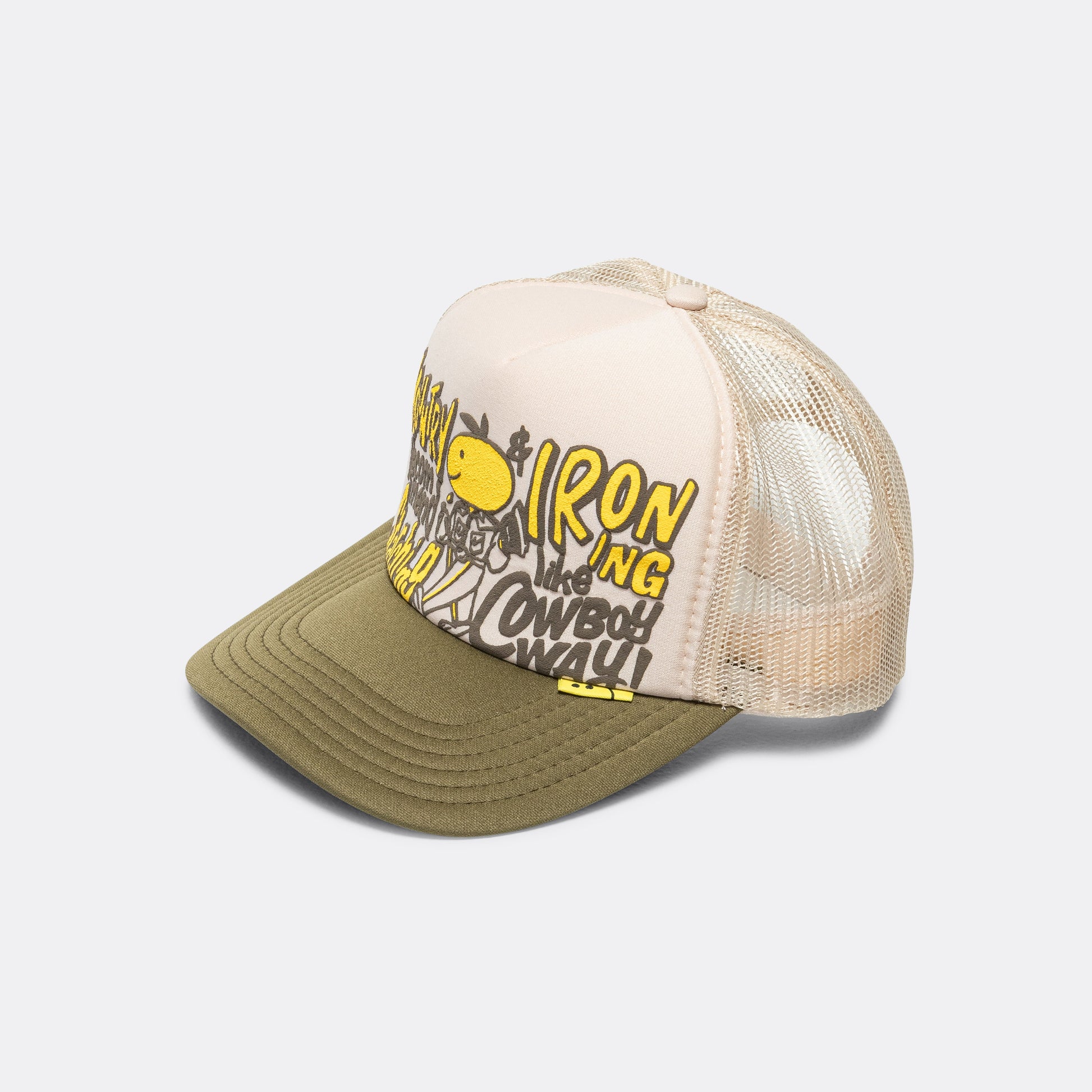 CONEYCOWBOWY Trucker CAP - Ecru x Dark Green