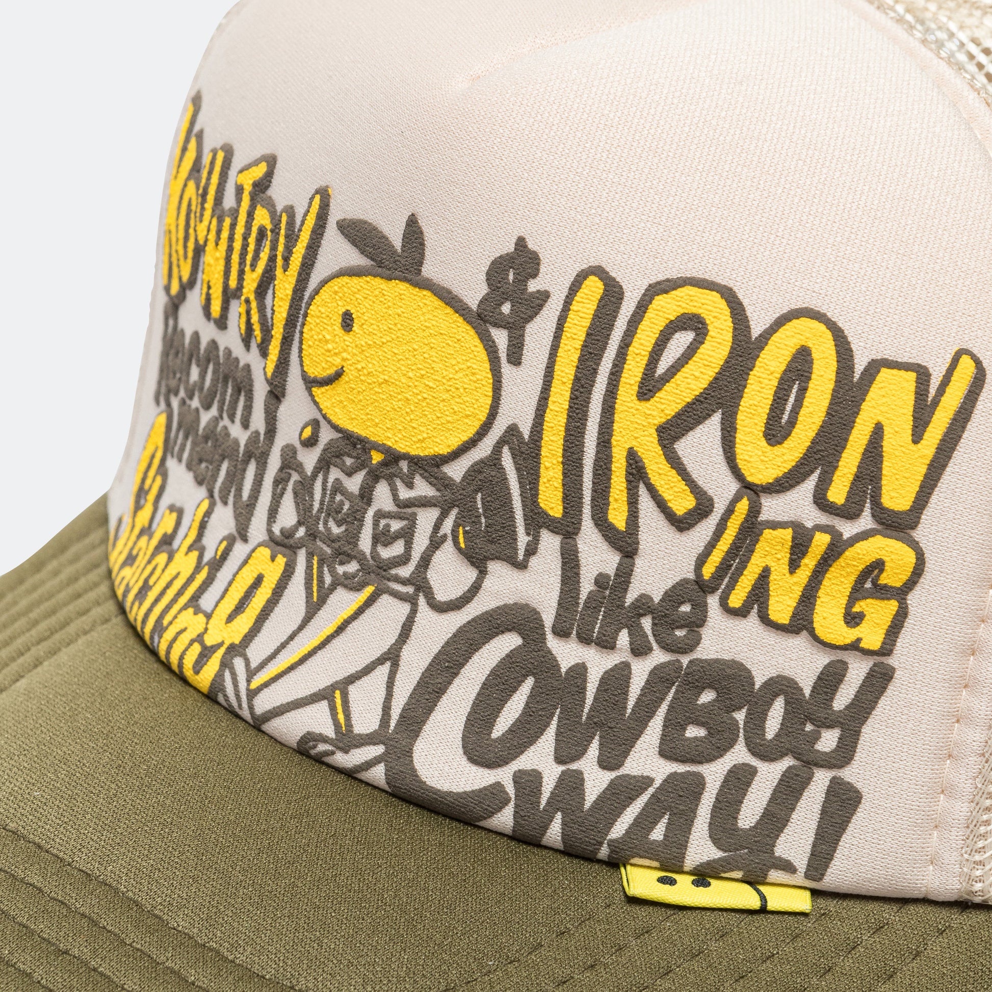 CONEYCOWBOWY Trucker CAP - Ecru x Dark Green