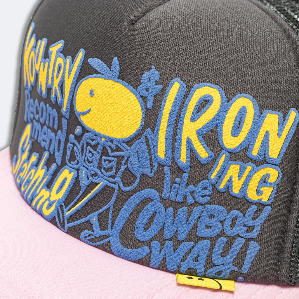 CONEYCOWBOWY Trucker CAP - Charcoal x Pink
