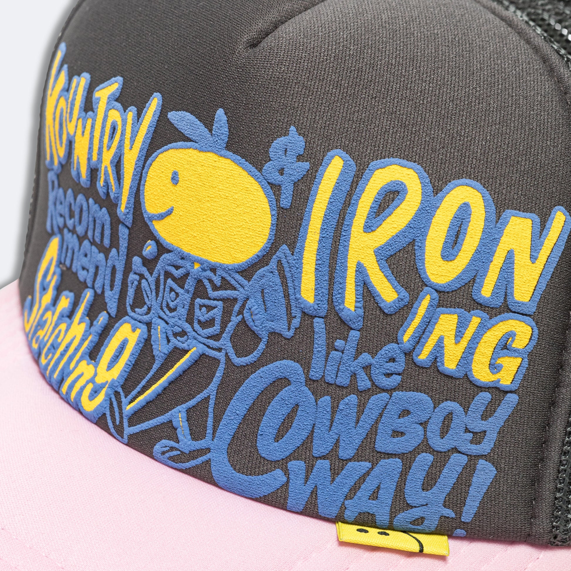 CONEYCOWBOWY Trucker CAP - Charcoal x Pink