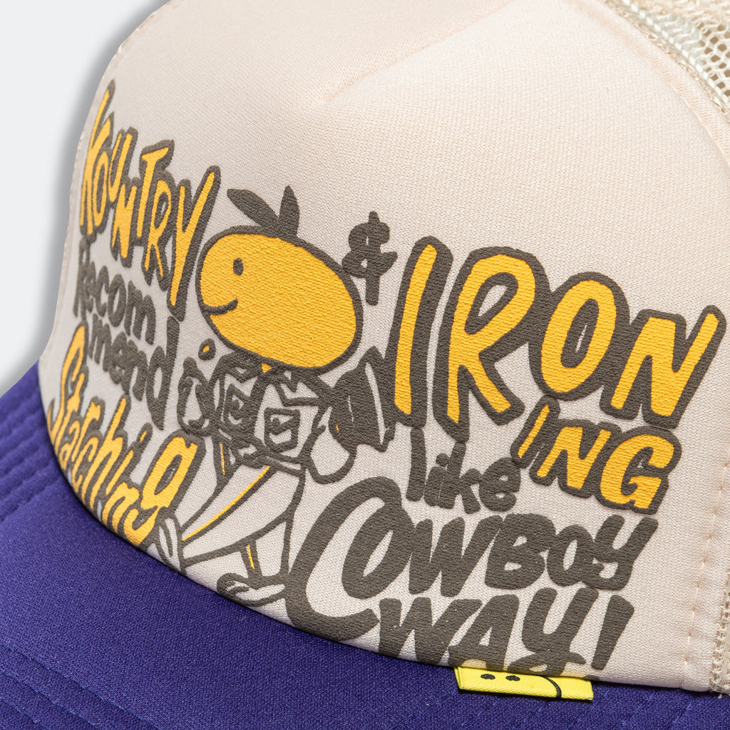 CONEYCOWBOWY Trucker CAP - Ecru x Purple