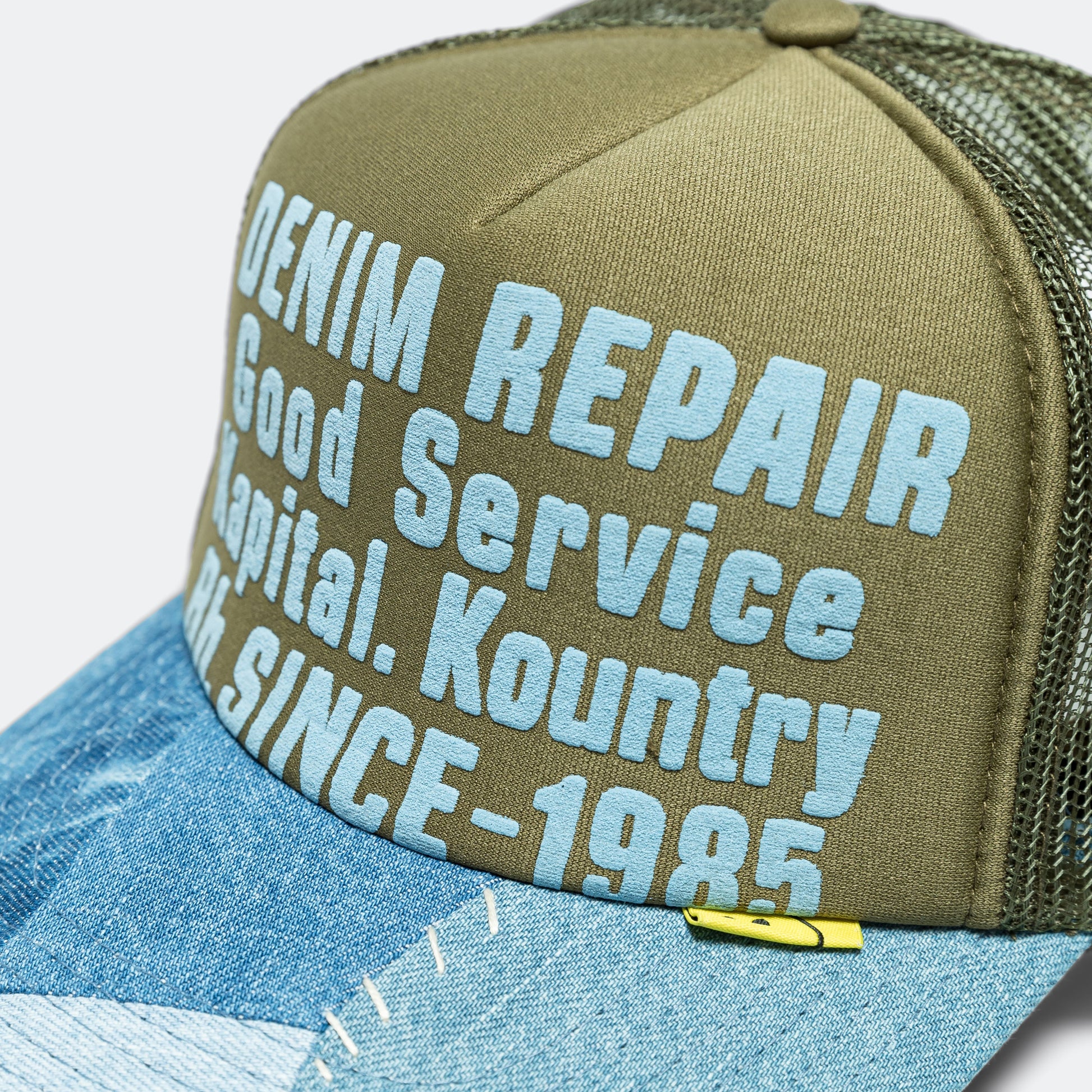 DENIM REPAIR SERVICE Denim Re-Construct Trucker Cap - Dark Green