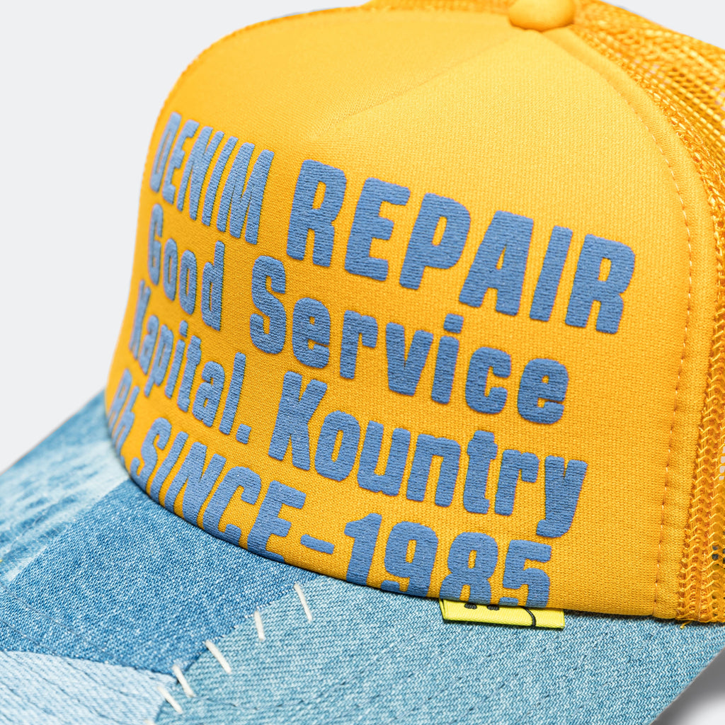 DENIM REPAIR SERVICE Trucker Cap - Gold