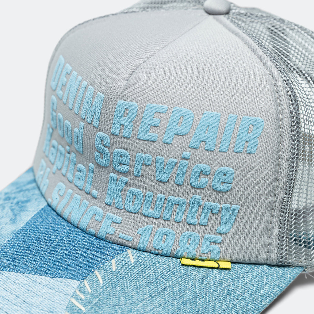 DENIM REPAIR SERVICE Denim Re-Construct Trucker Cap - Grey