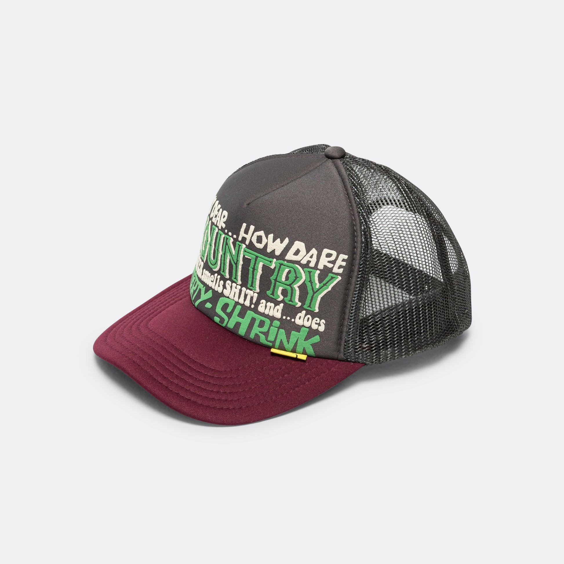KOUNTRY DIRTY SHRINK Trucker CAP - Charcoal x Burgundy