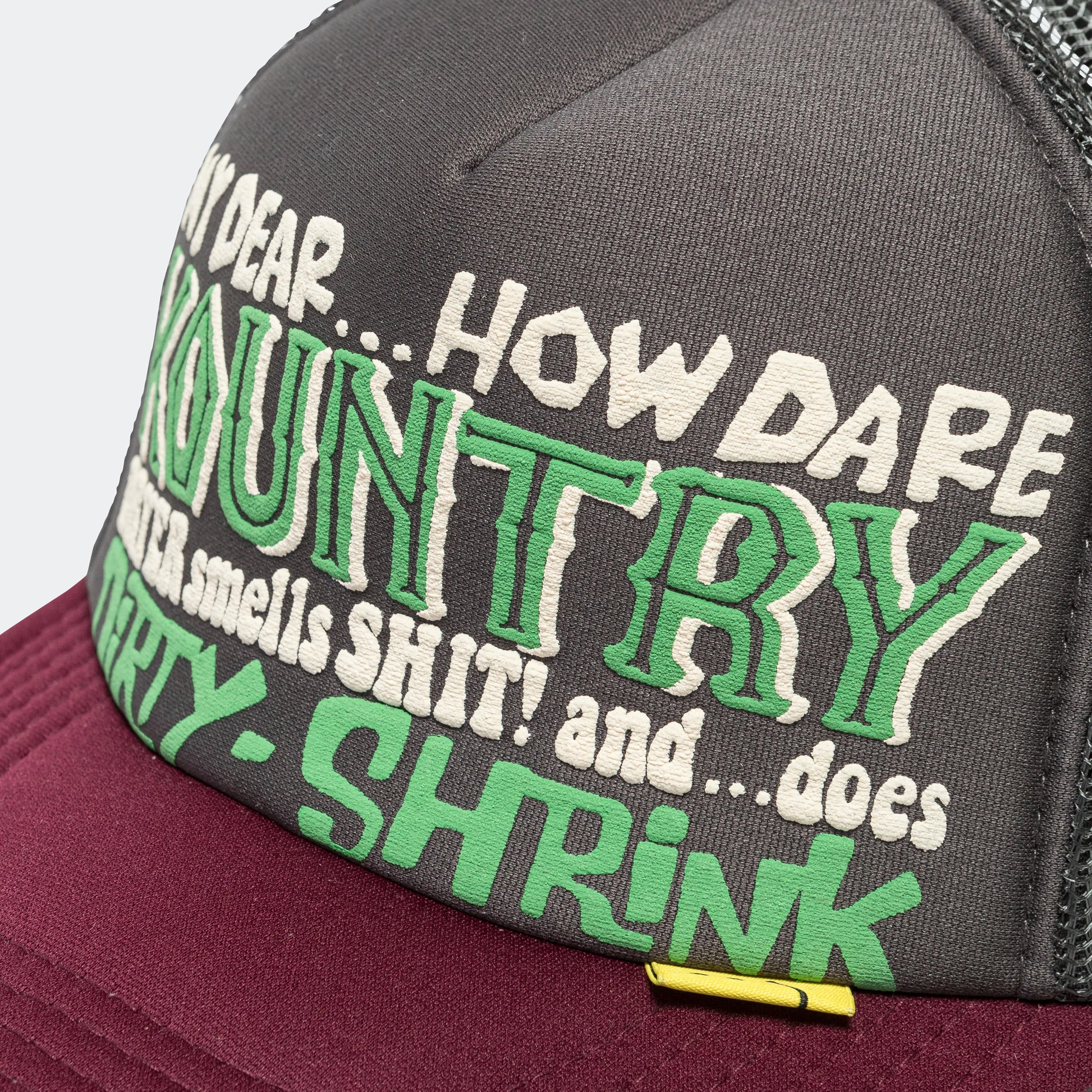 KOUNTRY DIRTY SHRINK Trucker CAP - Charcoal x Burgundy