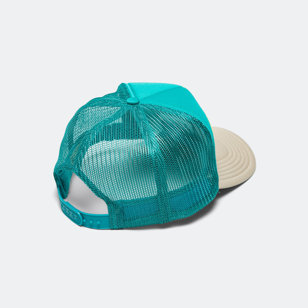 FREE WHEELIN' Trucker Cap - Turquoise/Beige