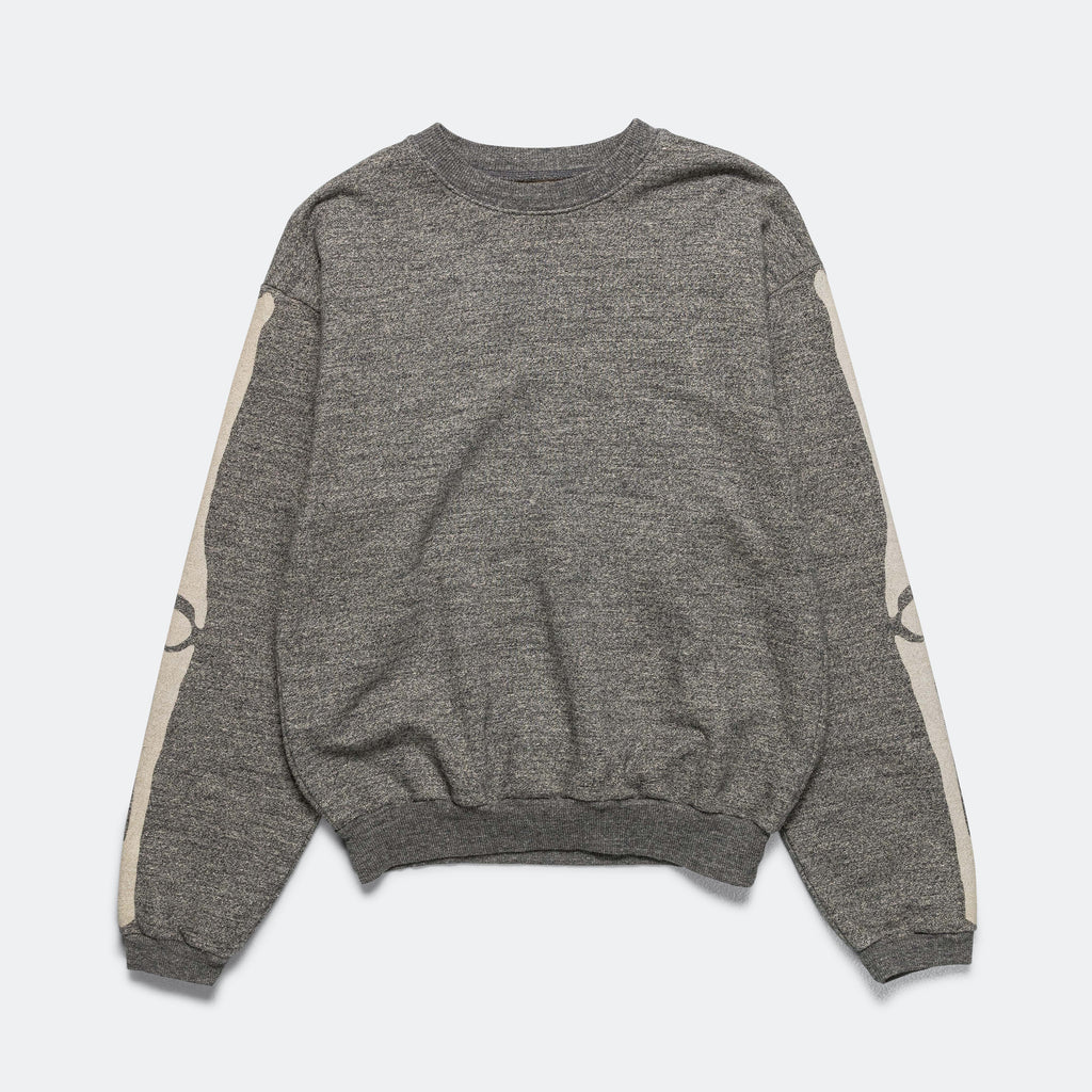 Grandrelle Fleece Knit BIG Crew SWT (BONE) - Charcoal