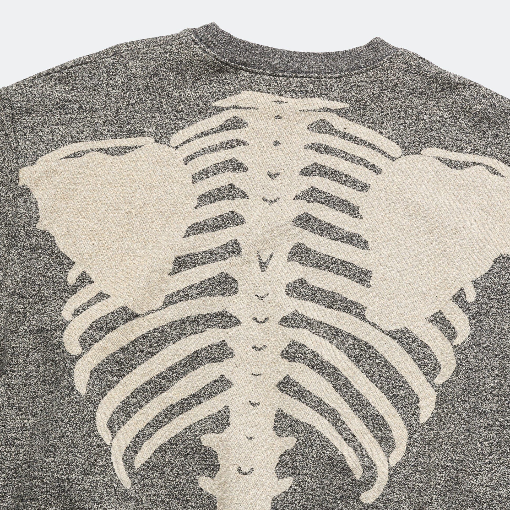 Grandrelle Fleece Knit BIG Crew SWT (BONE) - Charcoal