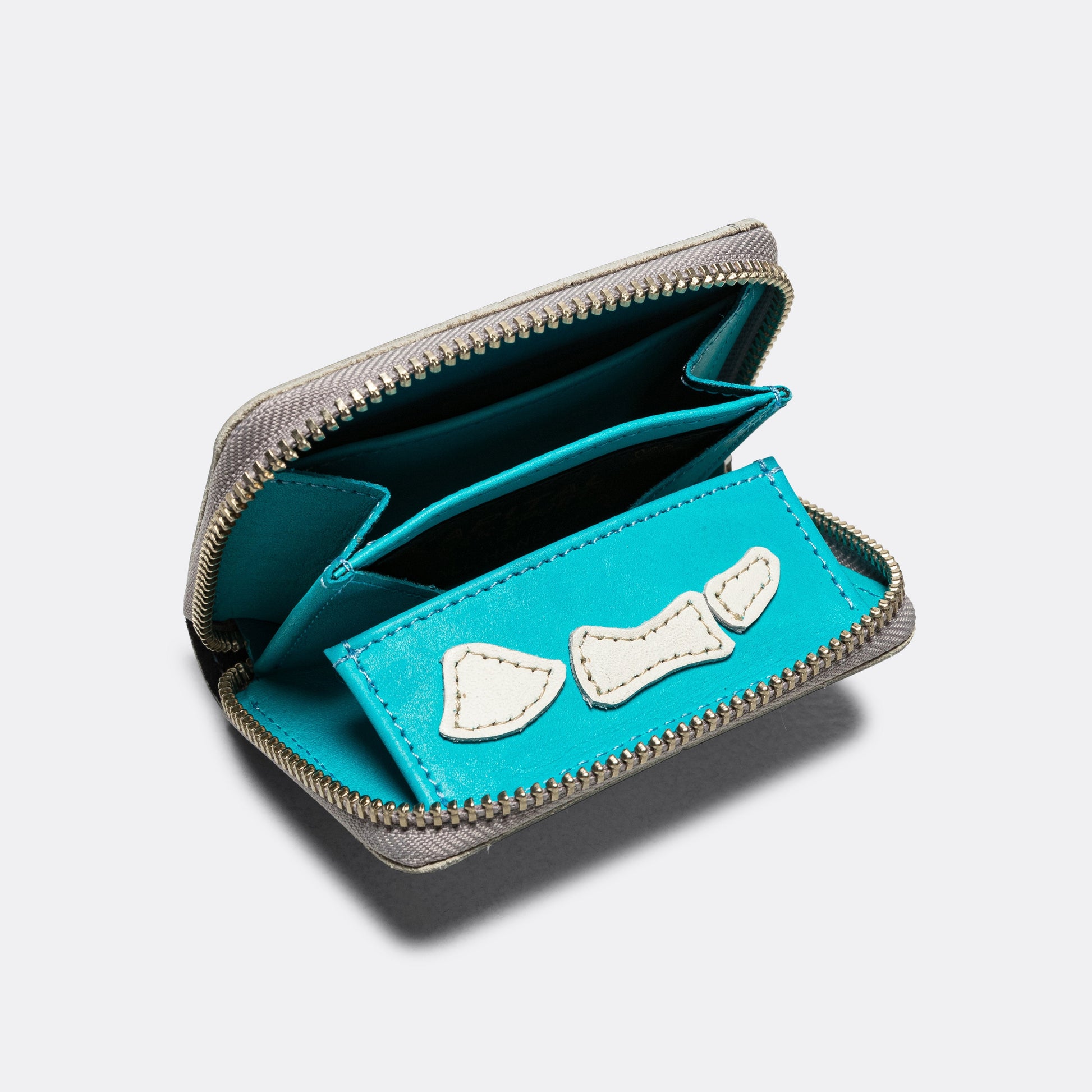 Mirrow Leather THUMBS-UP Mini Wallet - Sax