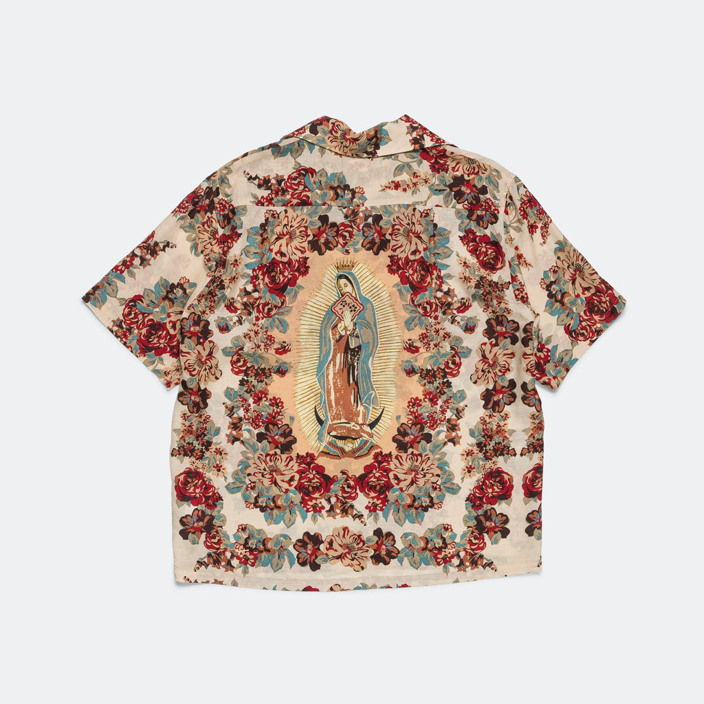 Silk Rayon CHAMPETRE MARIA WRANGLE Collar Aloha Shirt - Ecru