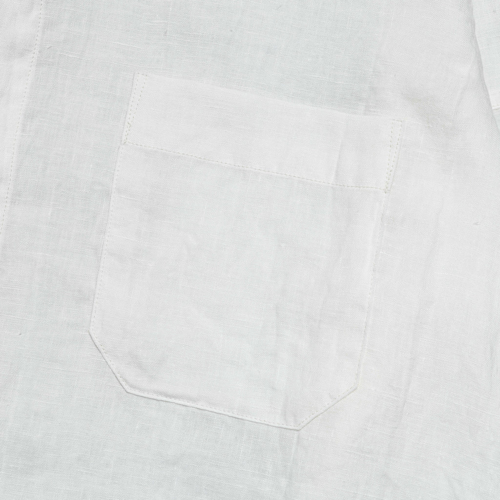 Linen Drawn Work Hippie Sleeve Shirt - White