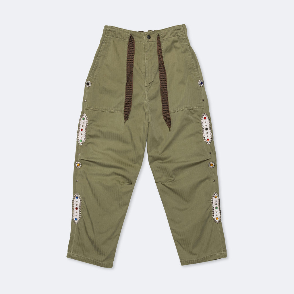 Sulfur Herringbone EASY BAKER Pants (STUDS Remake) - Khaki