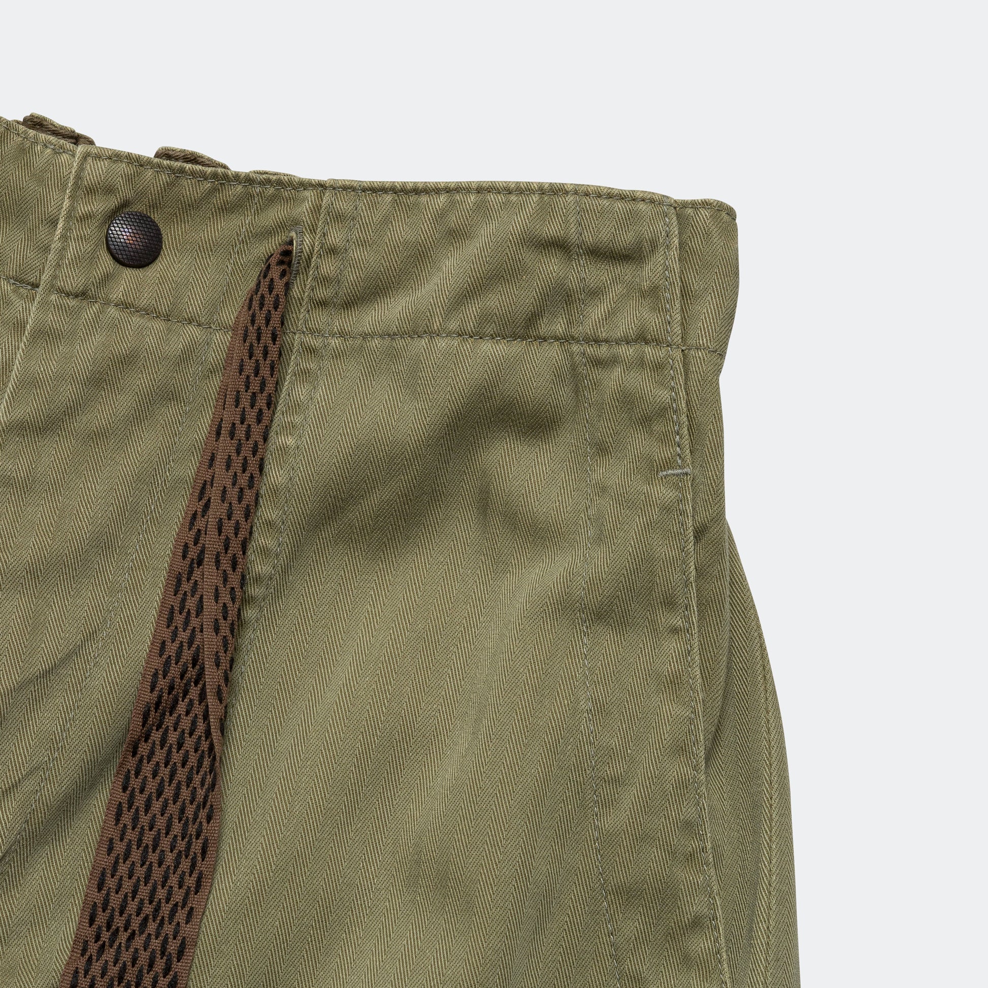 Sulfur Herringbone EASY BAKER Pants (STUDS Remake) - Khaki