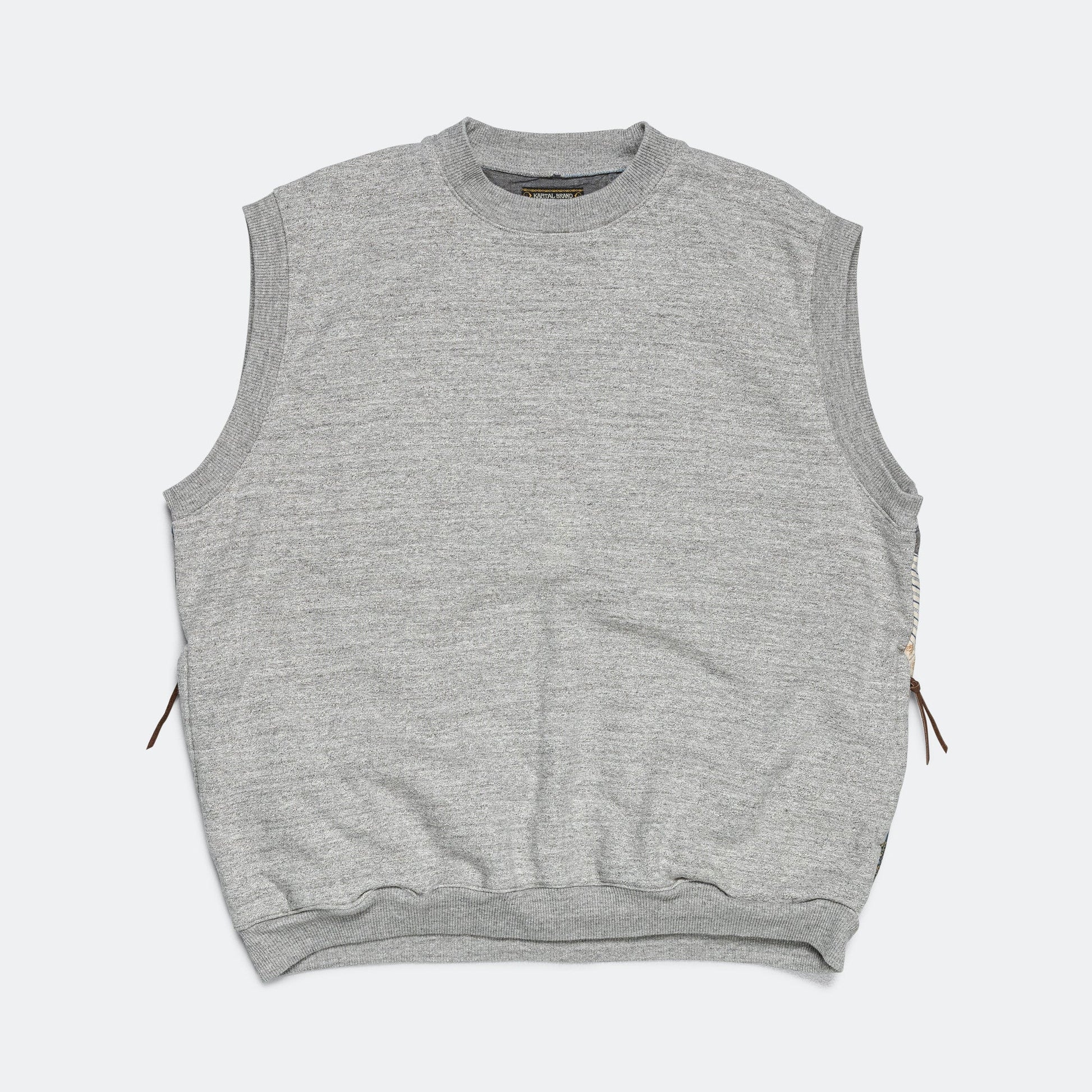 TOP SWT Knit x YABANE Quilt 2 TONES BIG Vest - Grey/IDG