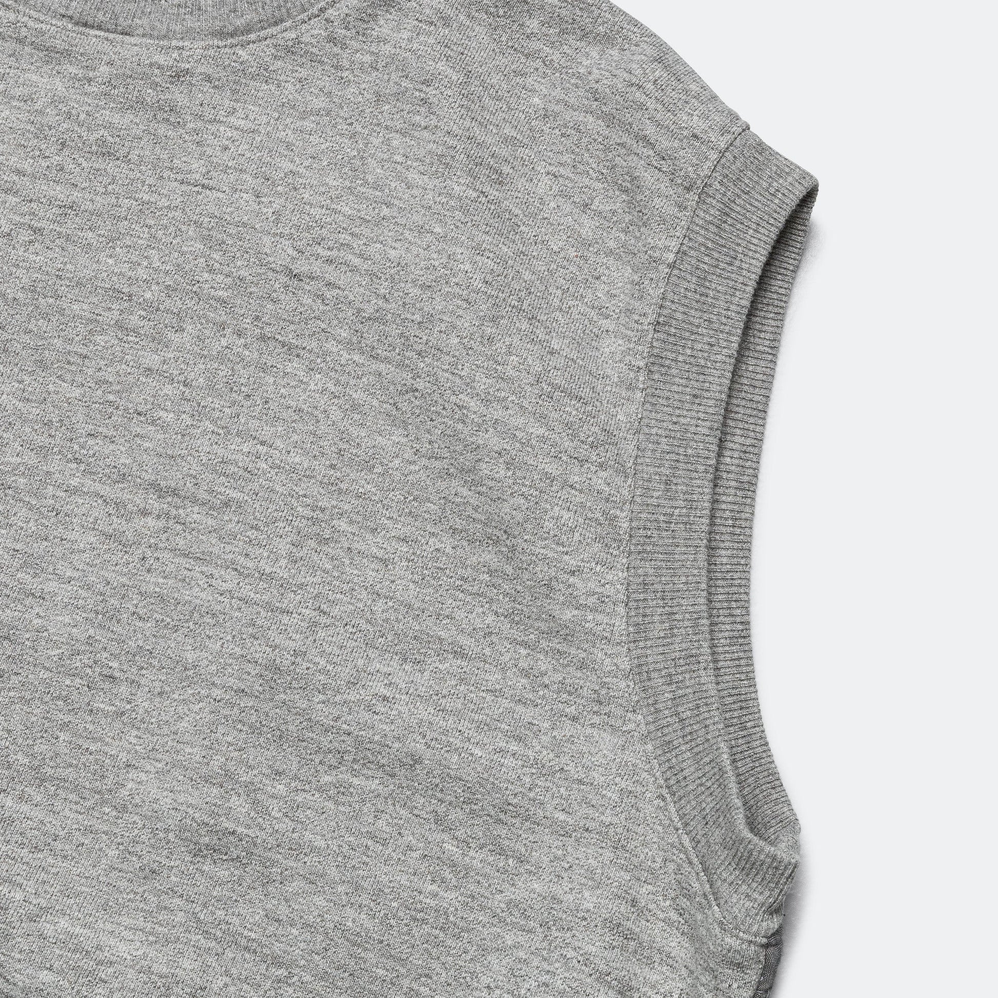 TOP SWT Knit x YABANE Quilt 2 TONES BIG Vest - Grey/IDG
