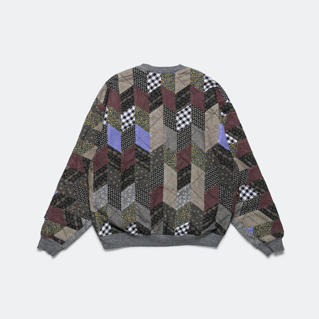TOP SWT Knit x YABANE Quilt 2TONES BIG SWT - Charcoal/Black