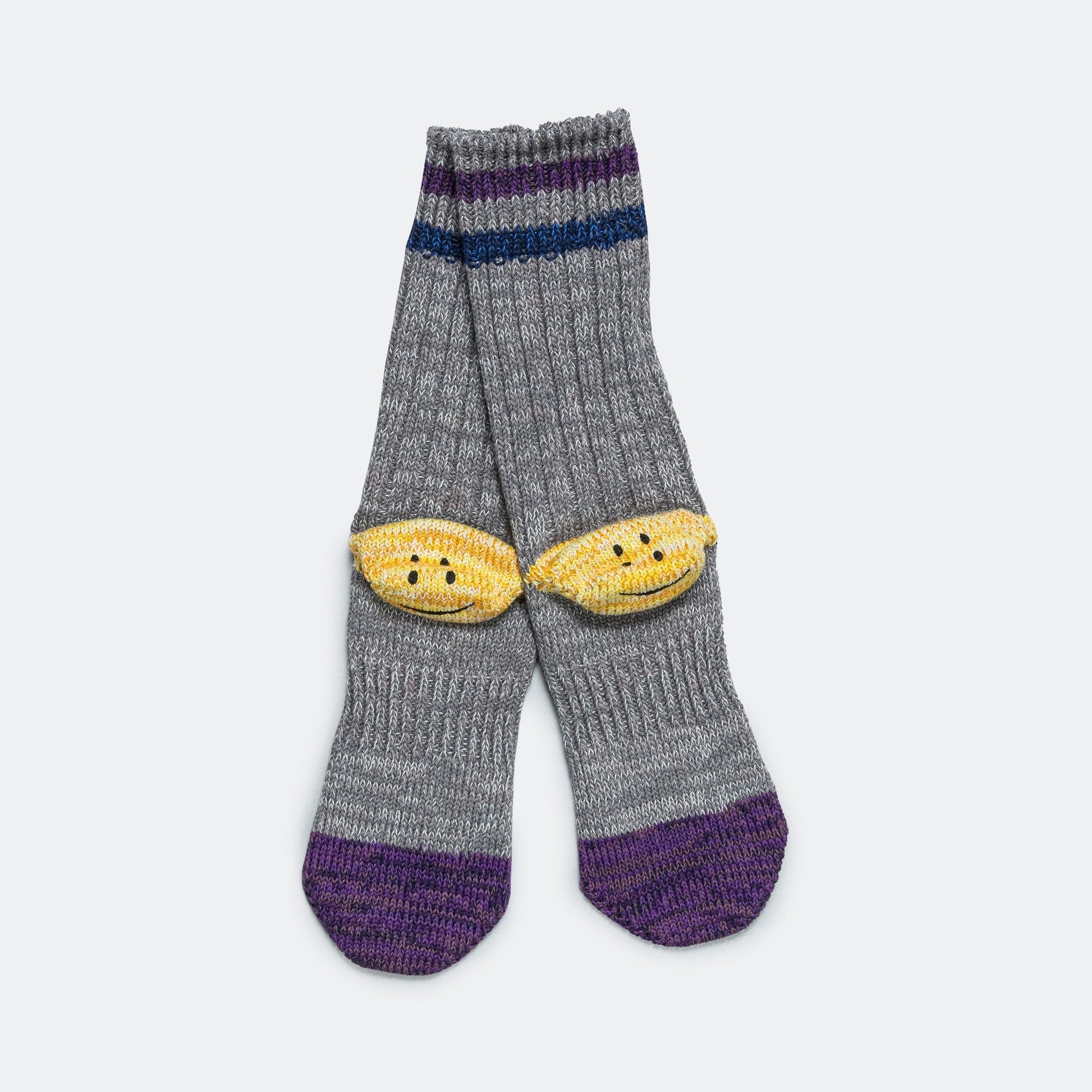 60Yarns Grandrelle IVY RAINBOWY HAPPY Heel-Hold Socks - Grey