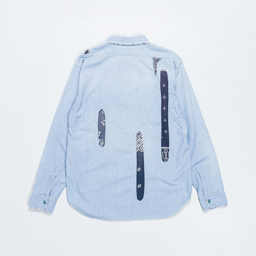 Chambray KOUNTRY Work Shirt (RAIN BANDANA Remake) - Sax