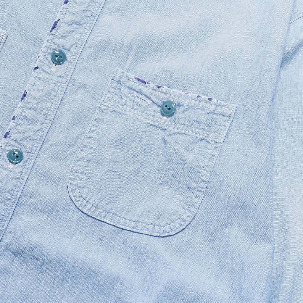Chambray KOUNTRY Work Shirt (RAIN BANDANA Remake) - Sax
