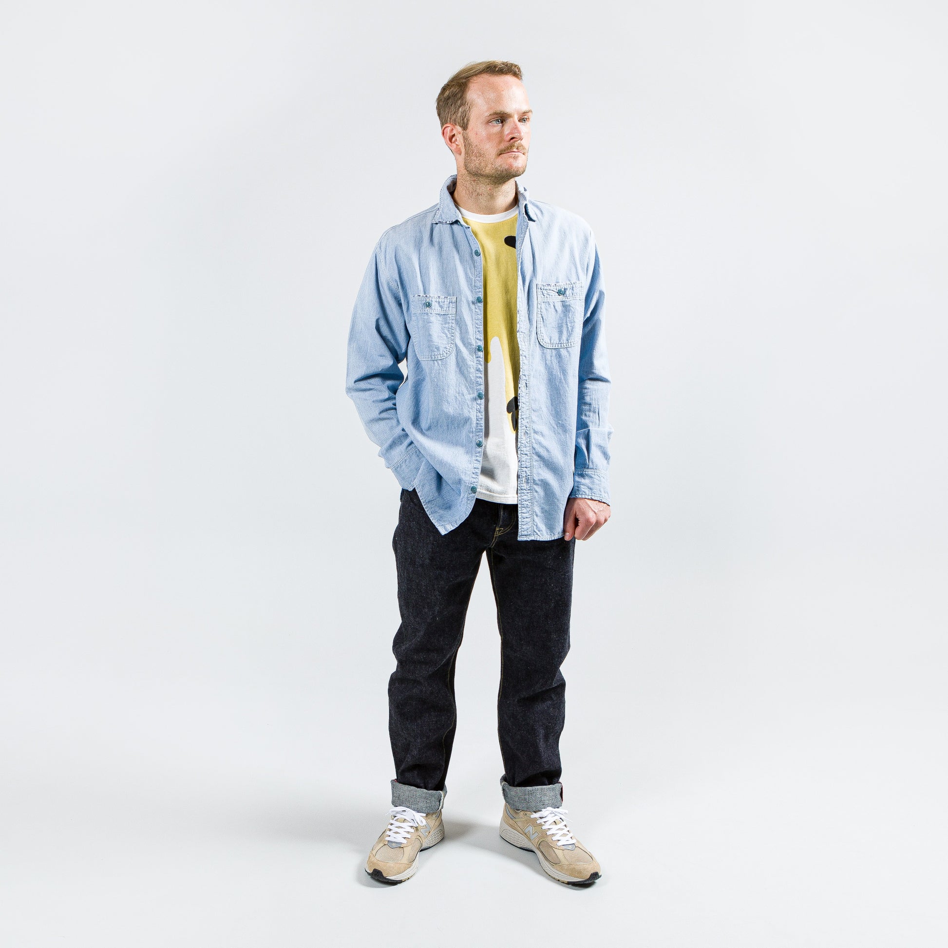 Chambray KOUNTRY Work Shirt (RAIN BANDANA Remake) - Sax