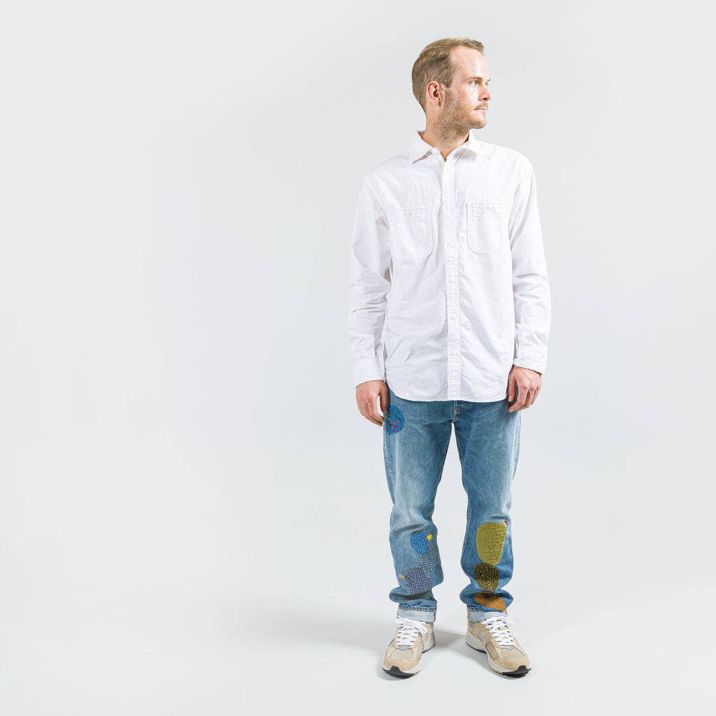 OX KOUNTRY Work Shirt (RAIN BANDANA Remake) - White