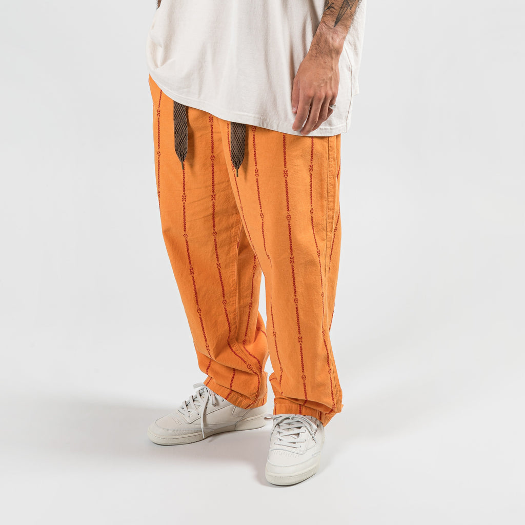 Cotton Linen SIAM Stripe EASY Pants - Orange