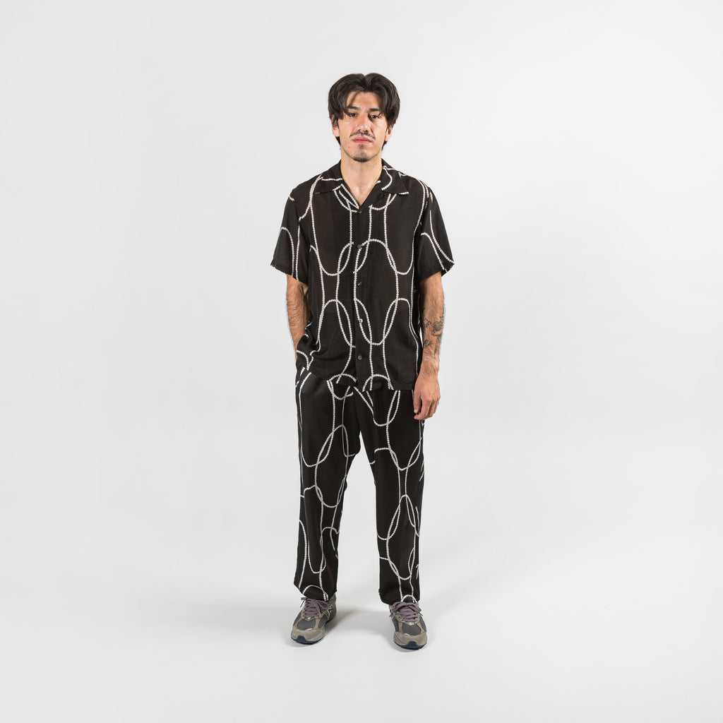 Cotton Rayon PEARL-KATABIRA EASY Pants - Black