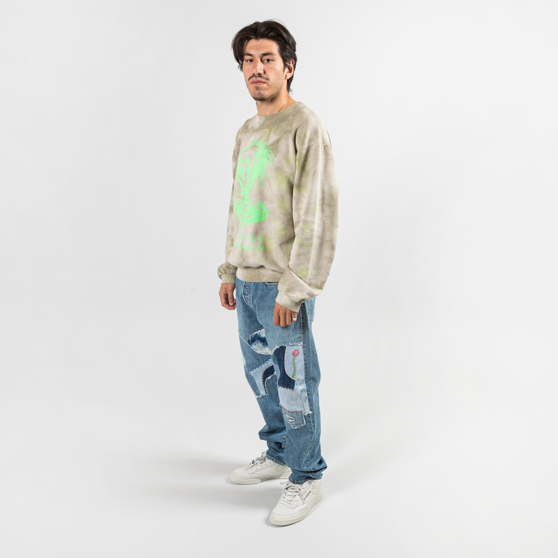 ECO SWT Knit HARDRAIN SKULL (AshburyDyed) - Khaki/Yellow