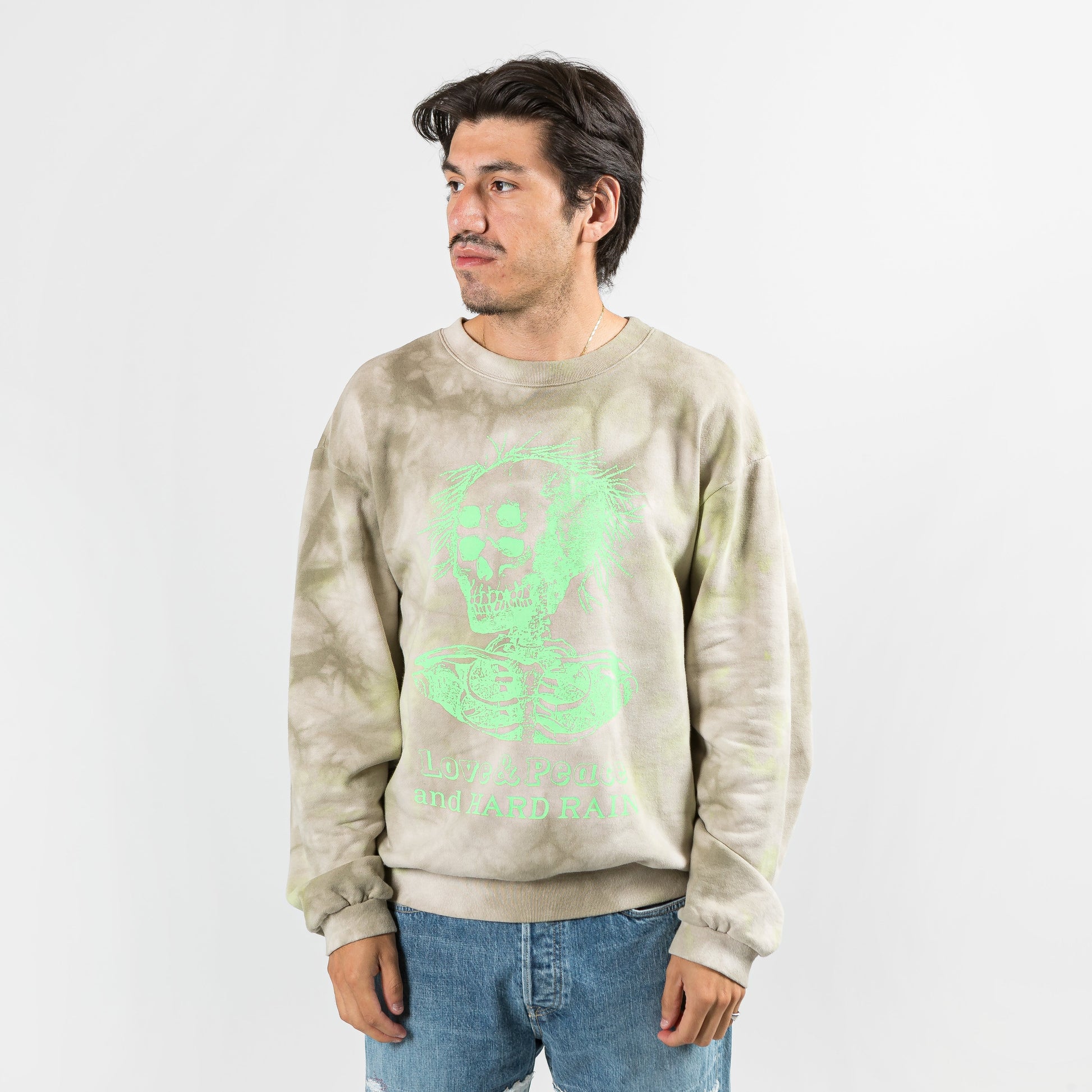 ECO SWT Knit HARDRAIN SKULL (AshburyDyed) - Khaki/Yellow