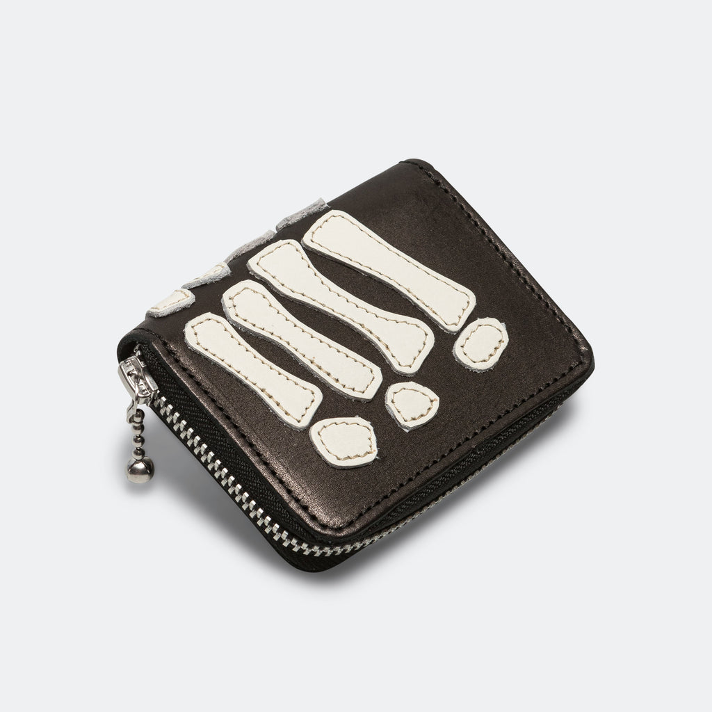 THUMBS-UP BONE HAND ZIP Mini Wallet - Black