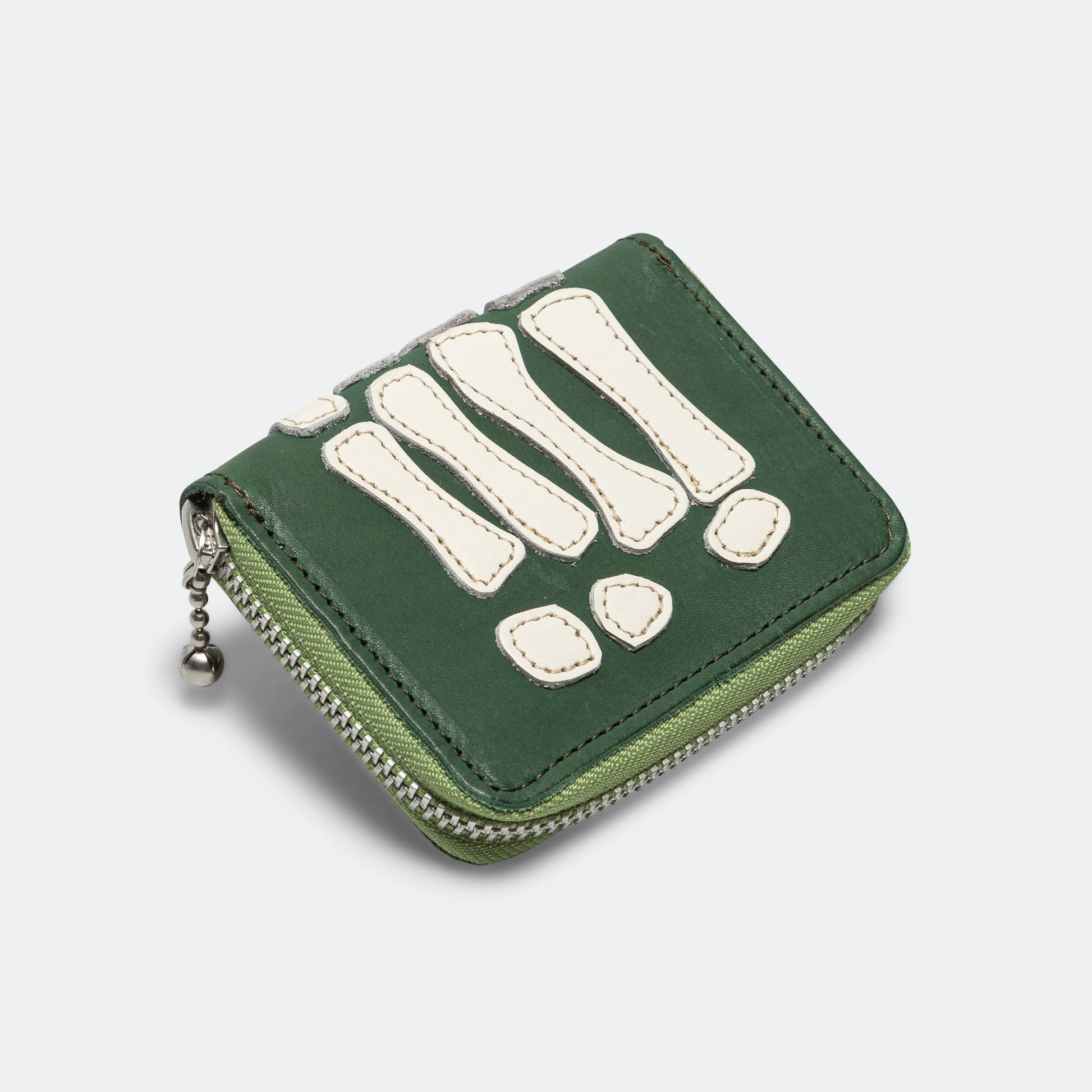 THUMBS-UP BONE HAND ZIP Mini Wallet - Green