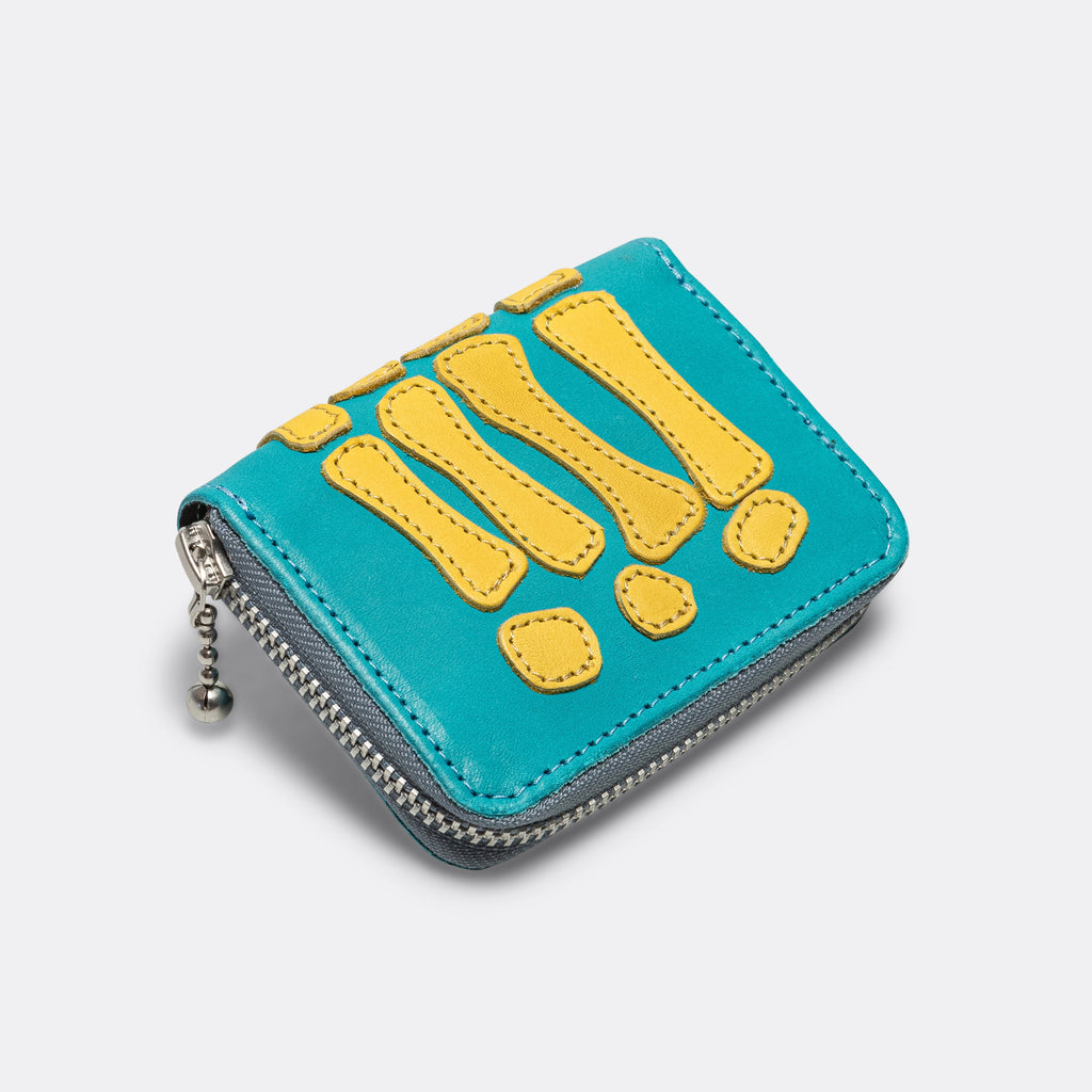 THUMBS-UP BONE HAND ZIP Mini Wallet - Sax