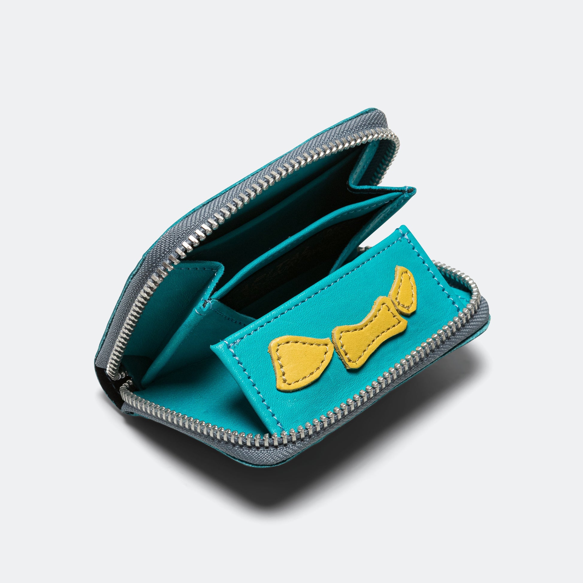 THUMBS-UP BONE HAND ZIP Mini Wallet - Sax