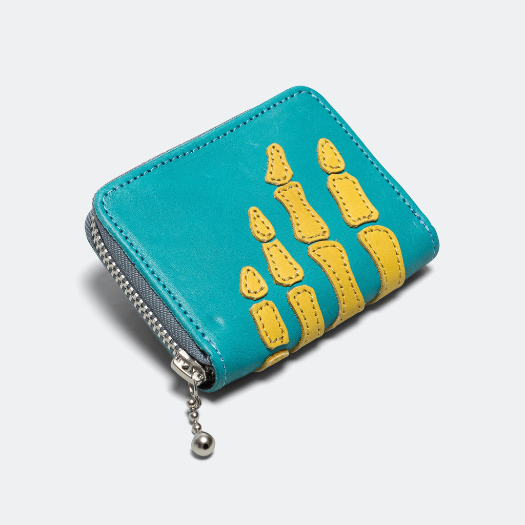 THUMBS-UP BONE HAND ZIP Mini Wallet - Sax