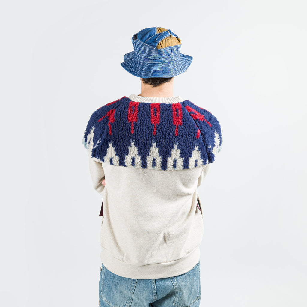 TOP Fleece Knit x BOA Fleece NORDIC SWT - Navy/Red