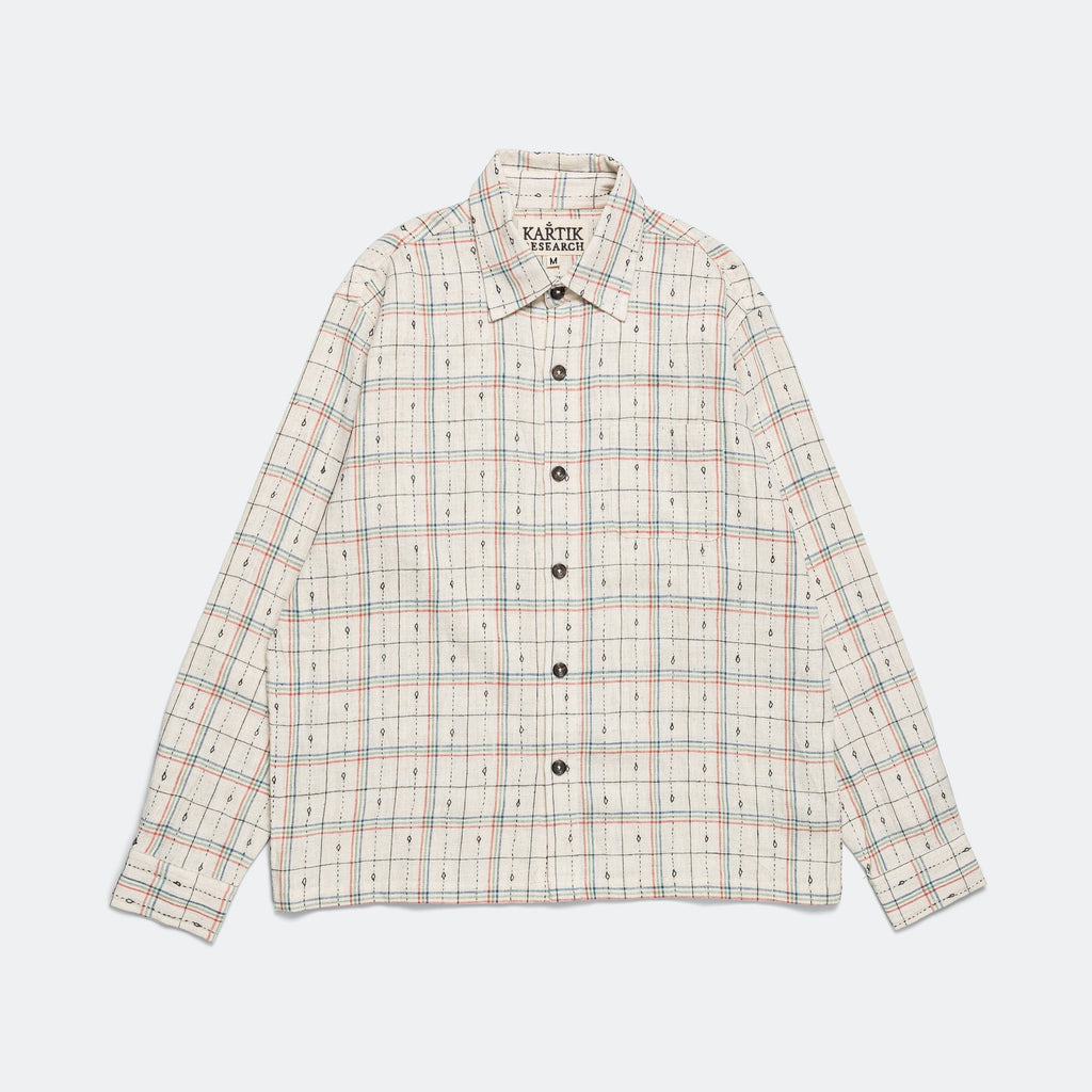 Box Shirt Rabari Embroidery - Ecru/Multi