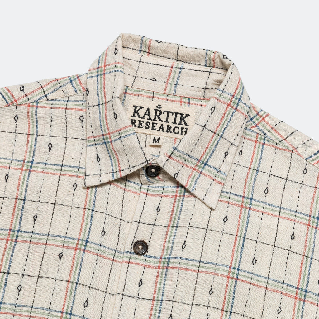 Box Shirt Rabari Embroidery - Ecru/Multi