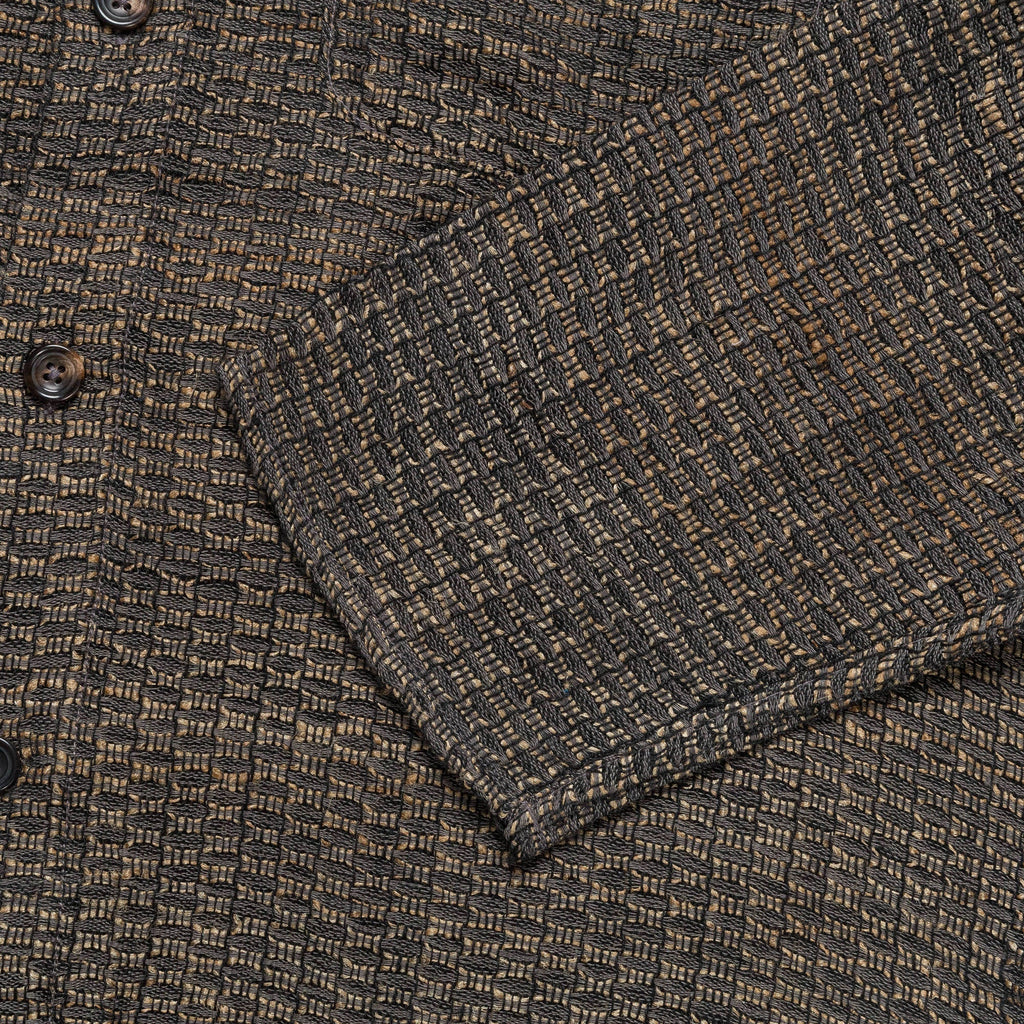 Box Shirt Zari Thread Weave - Charcoal/Gold Medium