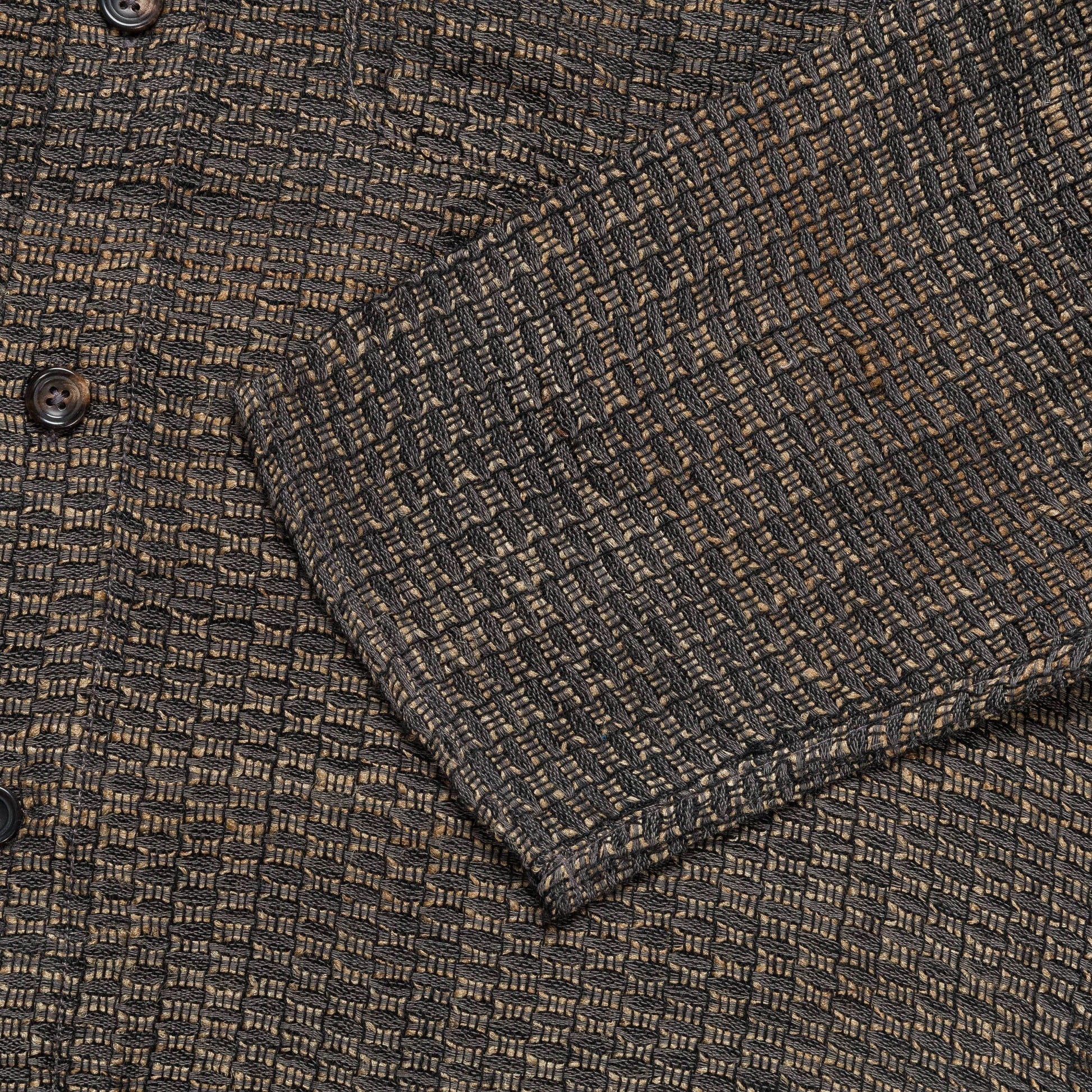 Box Shirt Zari Thread Weave - Charcoal/Gold Medium