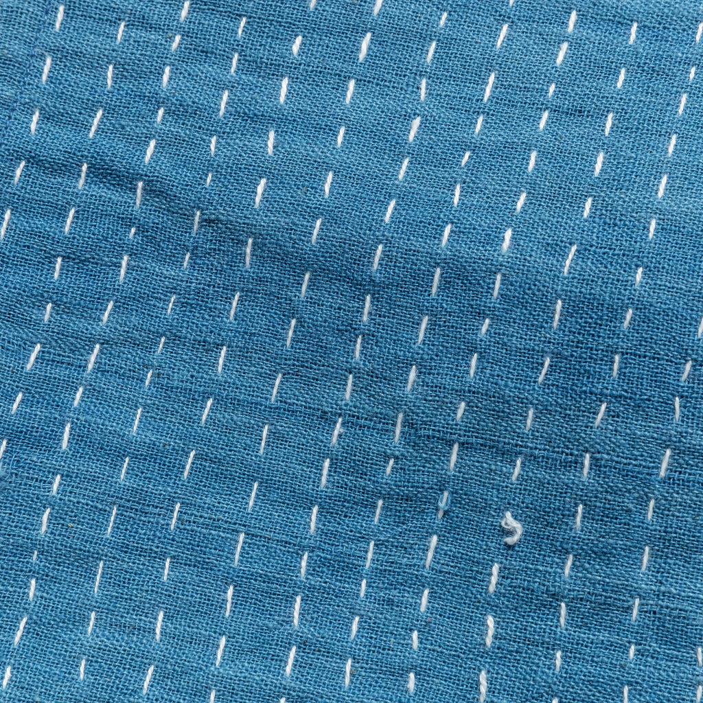 Cropped Jacket Kantha Embroidery -  Indigo/Ecru