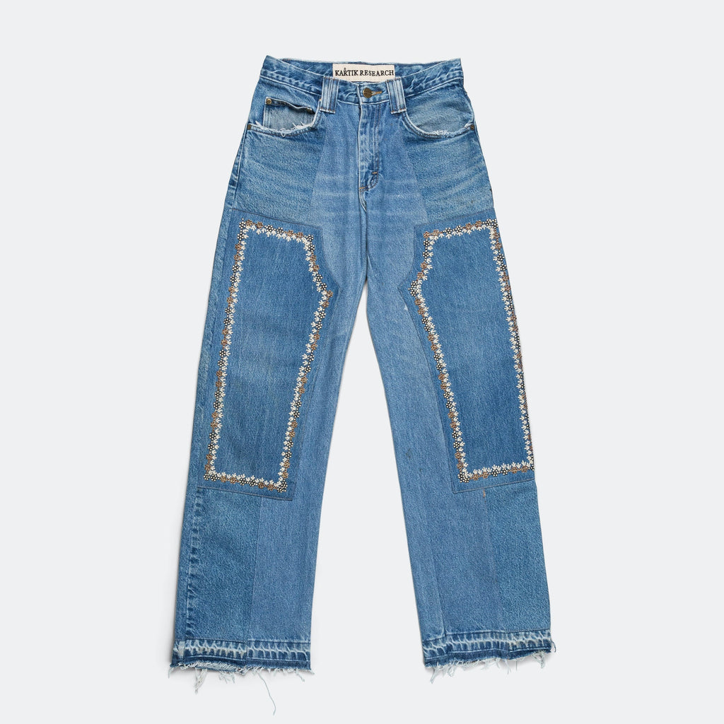 Double Knee Pant - Blue/Gold - 28'